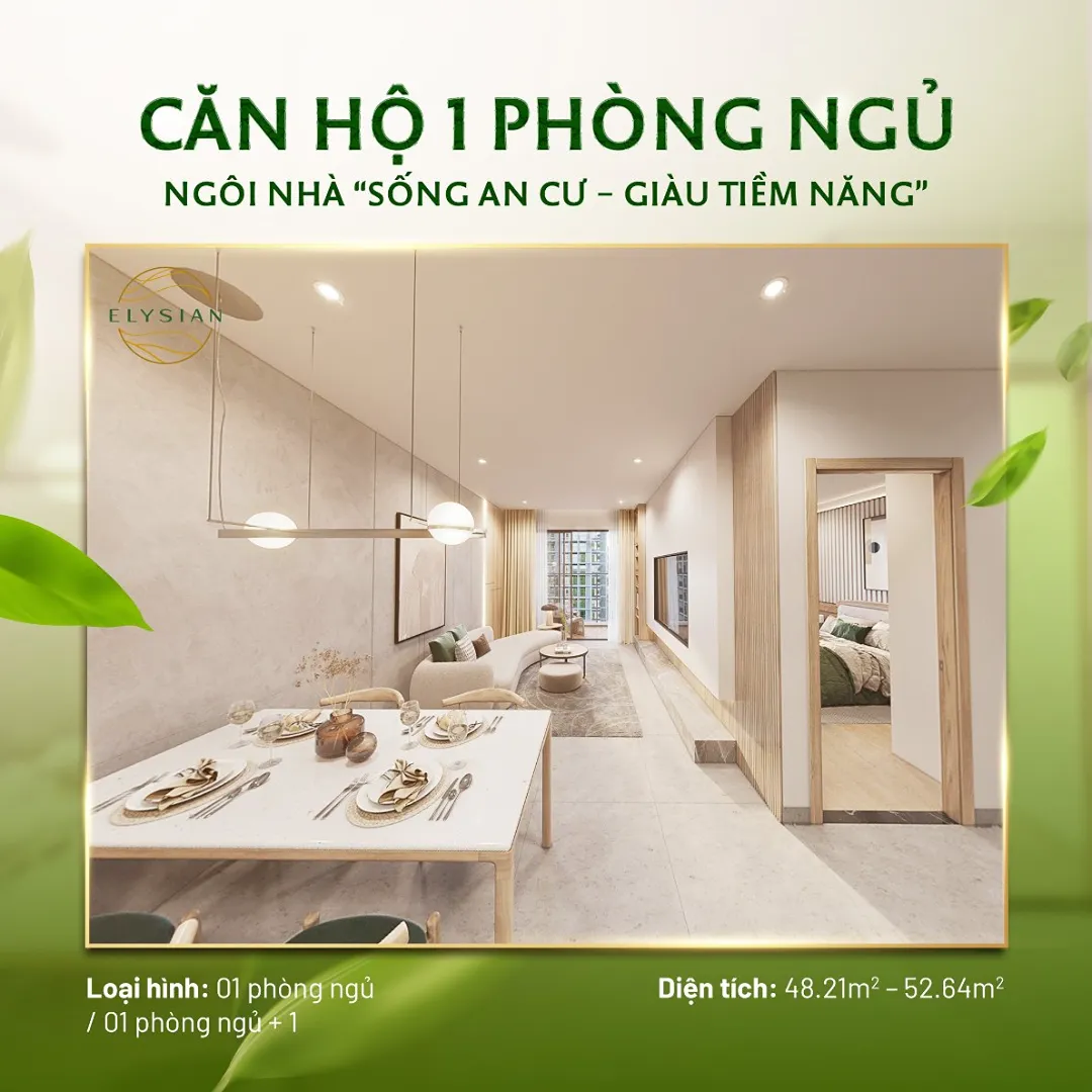 CĂN HỘ 1PN + 1 CHUẨN XANH QUỐC TẾ ELYSIAN - C15.16 THÁP C. Mua bán căn hộ tại Long Phước, Hồ Chí Minh được đăng bởi VPI