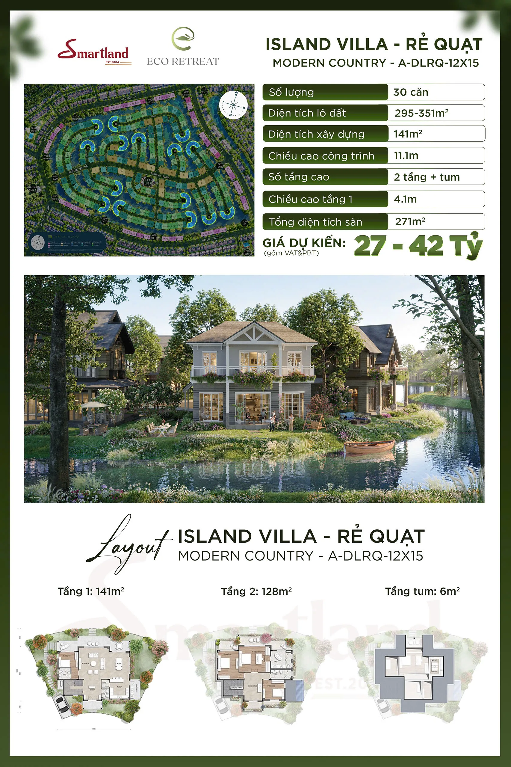 ISLAND VILLA RẺ QUẠT - Kiến trúc độc bản mới lạ tại Eco Retreat. Mua bán căn hộ tại Nguyễn Hữu Trí, Xã Thanh Phú, Huyện Bến Lức, Tỉnh Long An được đăng bởi Kim Trần Realty.Hình 4