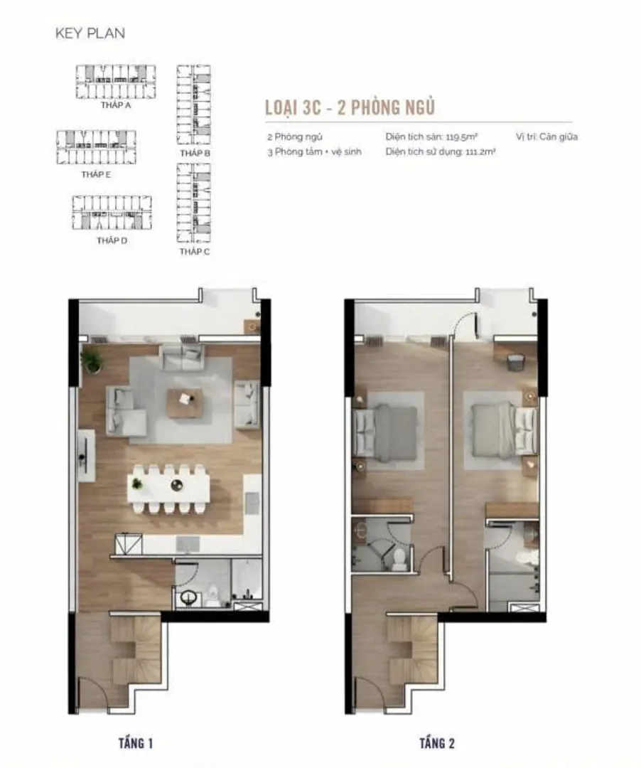 Căn Duplex 2 phòng ngủ vị trí căn giữa tại MT Eastmark City sở hữu lâu dài. Mua bán căn hộ tại MT Eastmark City, Đường Trường Lưu, Long Trường, Hồ Chí Minh được đăng bởi Ngọc Loan.Hình 2