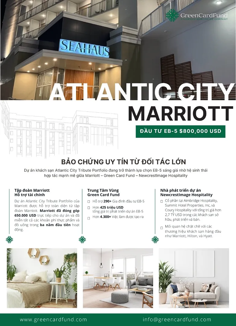 Dự Án EB-5 Marriott Tribute Hotel - Bảo Chứng Uy Tín Từ Hệ Sinh Thái Đối Tác Hàng Đầu. Mua bán căn hộ tại Boardwalk, Atlantic City, New Jersey được đăng bởi Green Card Fund Vietnam.Hình 3