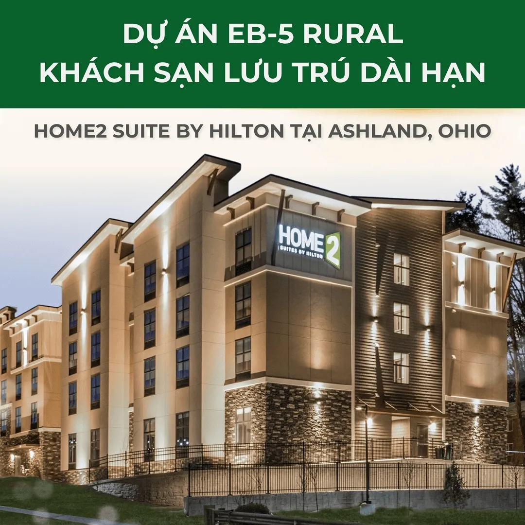 EB-5 Home2 Suites by Hilton Ashland – Cơ hội đầu tư khách sạn lưu trú dài ngày tại Rural TEA. Mua bán căn hộ tại Ashland, Ohio được đăng bởi Green Card Fund Vietnam.Hình 1
