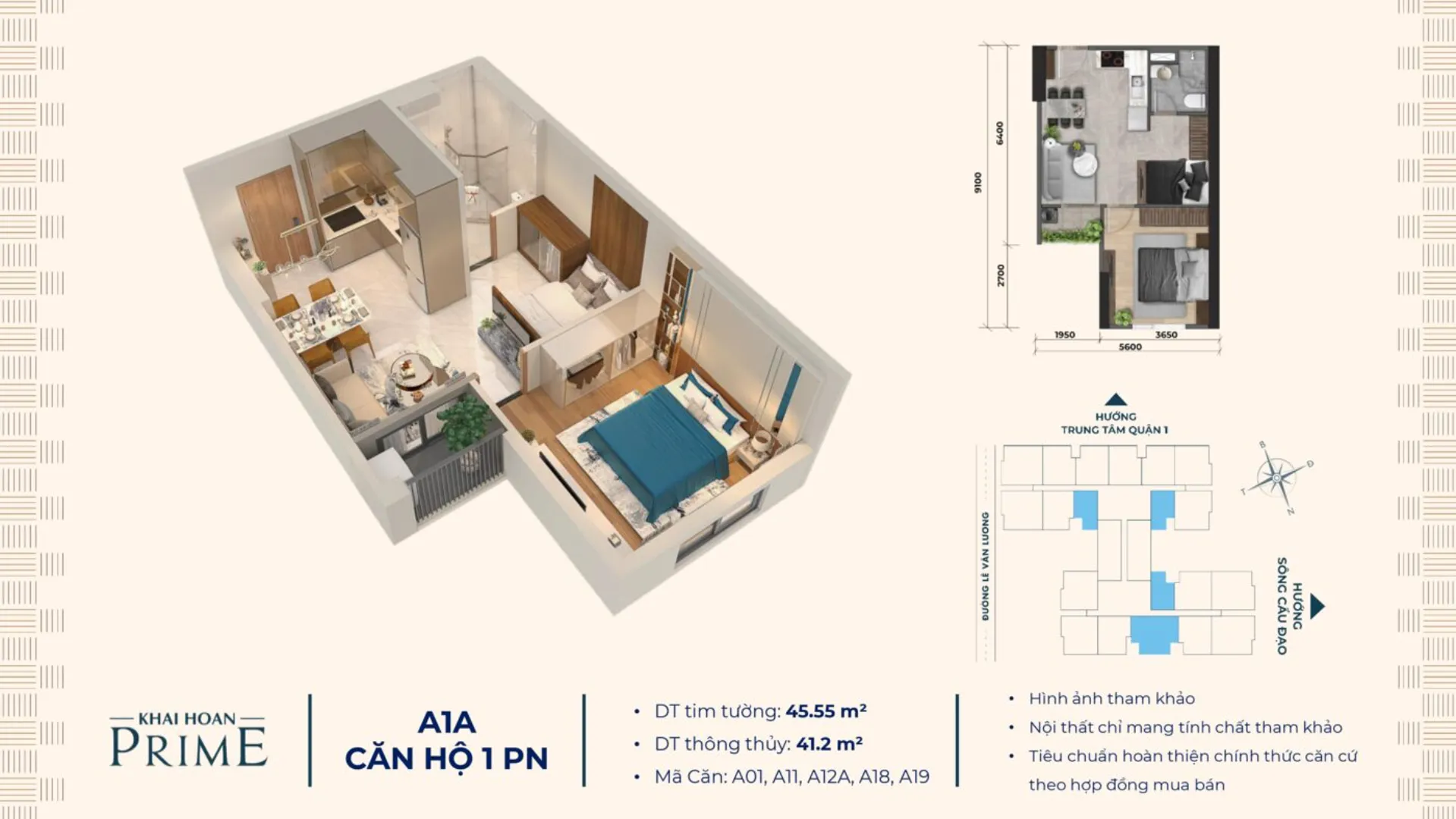 CĂN HỘ 1PN+ DỰ ÁN KHẢI HOÀN PRIME  - TẦNG TRUNG, CHIẾT KHẤU LÊN ĐẾN 315 TRIỆU + TẶNG NGAY CHỈ VÀNG!. Mua bán căn hộ tại Khải Hoàn Prime, Lê Văn Lương, Nhà Bè, Hồ Chí Minh được đăng bởi Hoàng Quyến.Hình 8