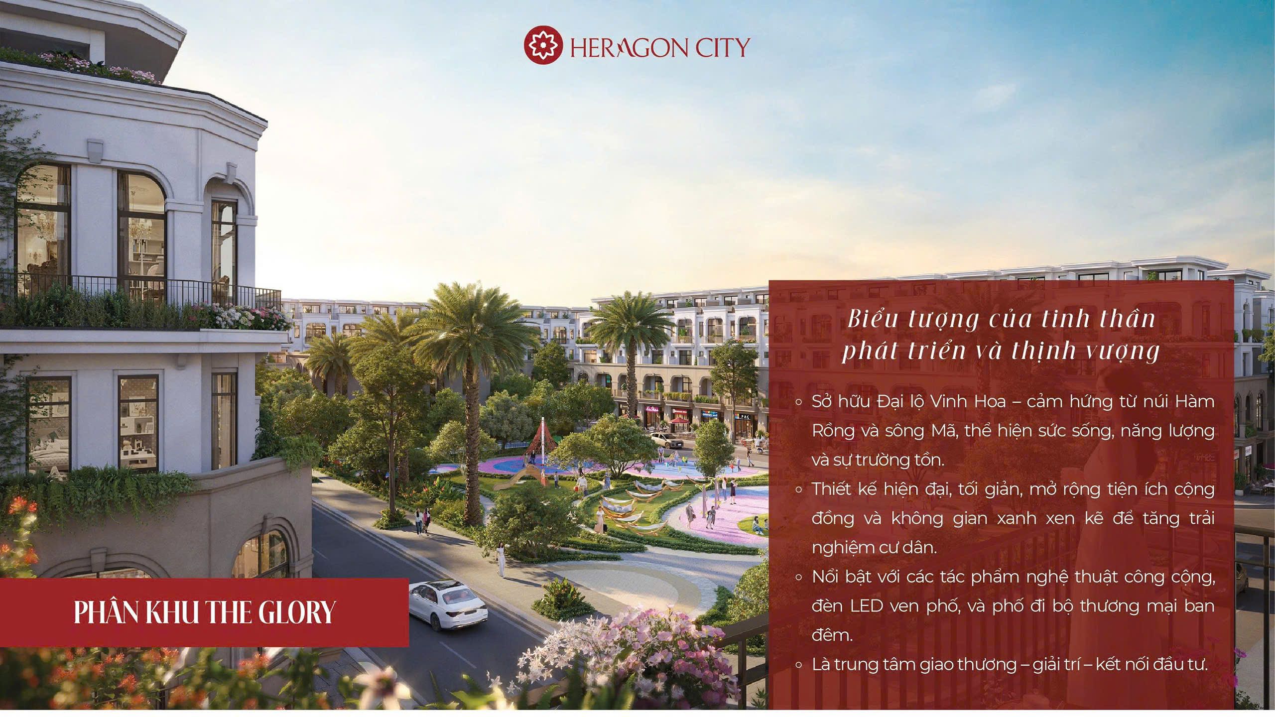 Phân khu The Glory nằm trong dự án Heragon City thuộc bất động sản Thanh Hóa