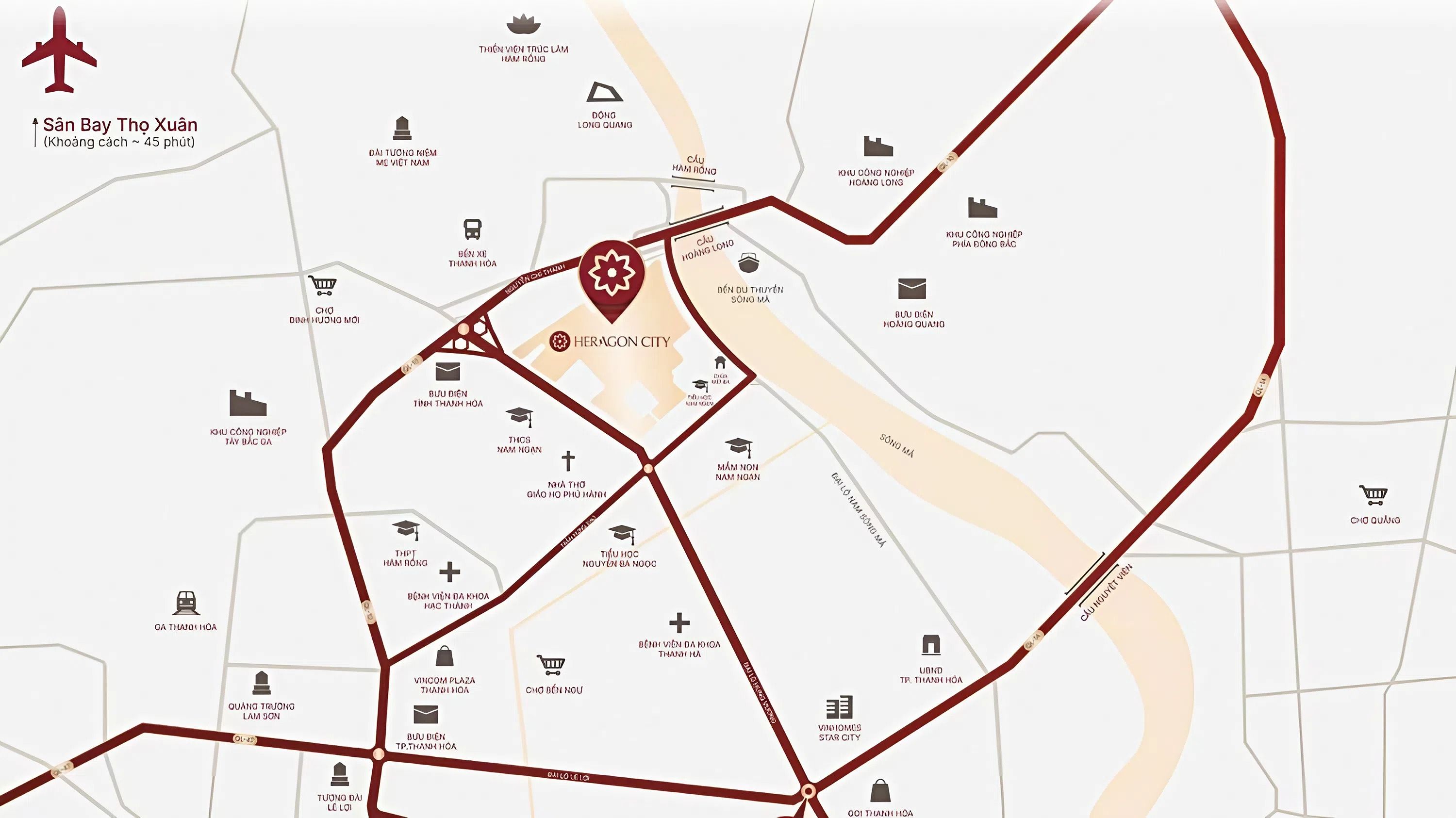 Vị trí dự án Heragon City bất động sản Thanh Hóa